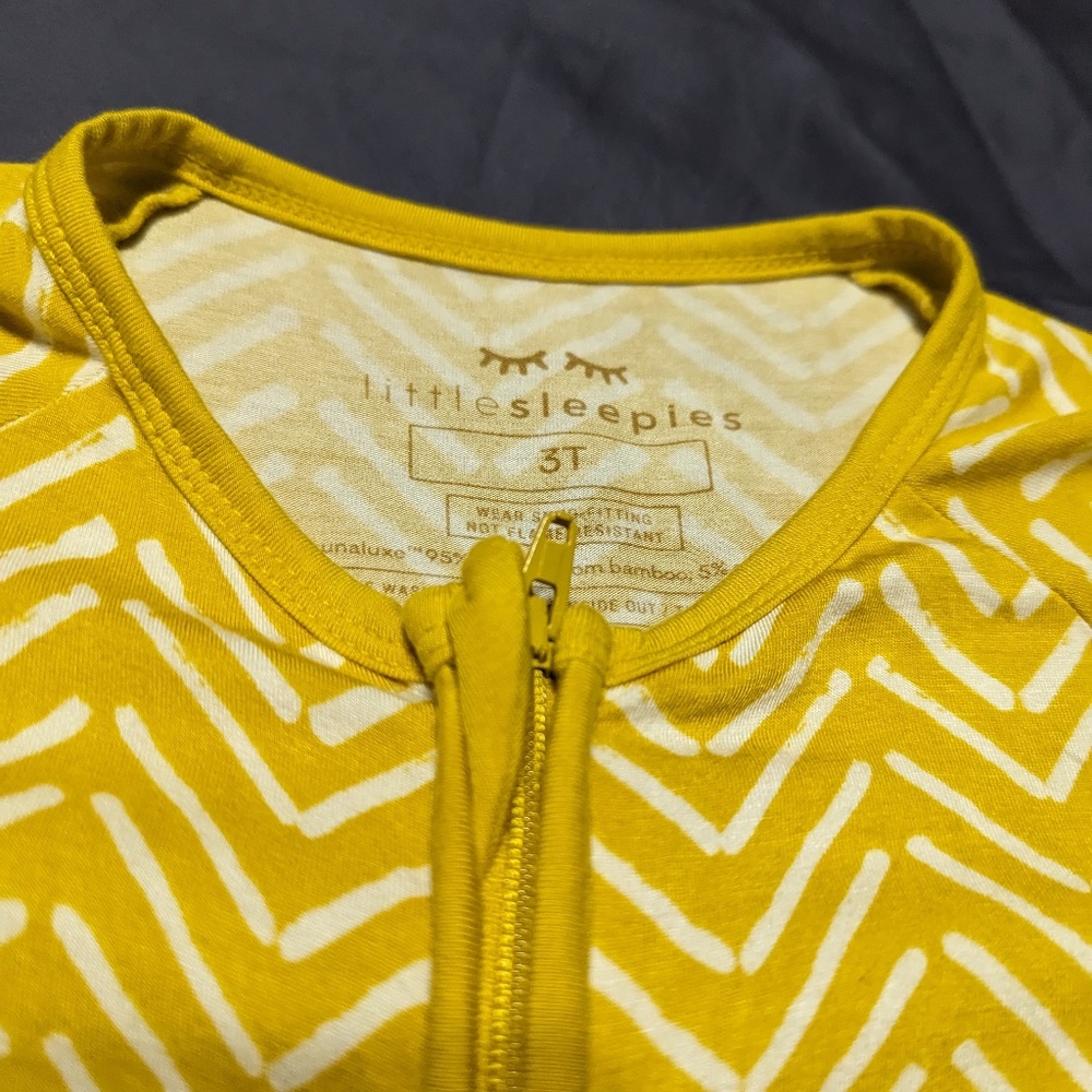 Little Sleepies Yellow Chevron Stripe